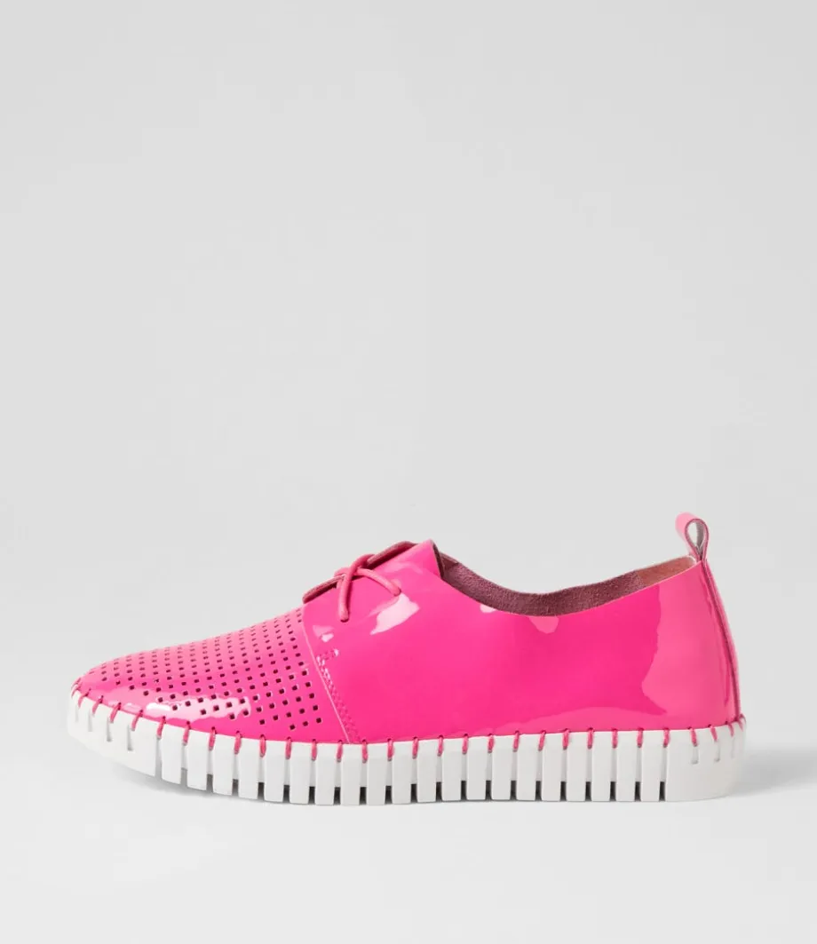 Huston Hot Pink White Patent Leather Sneakers