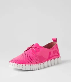 Huston Hot Pink White Patent Leather Sneakers