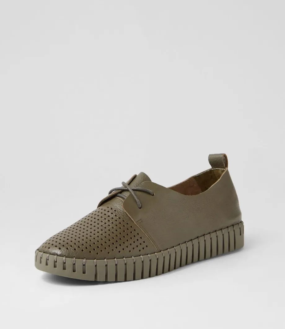 Huston Olive Leather Sneakers