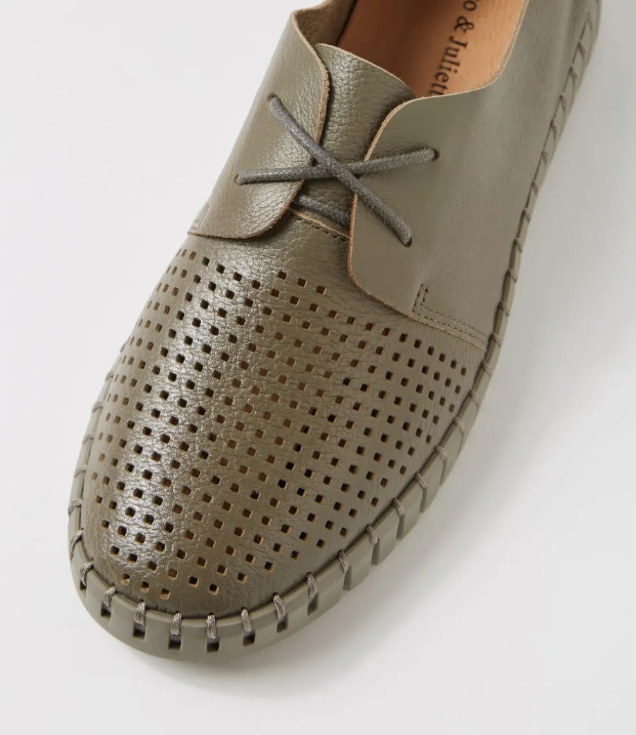 Huston Olive Leather Sneakers