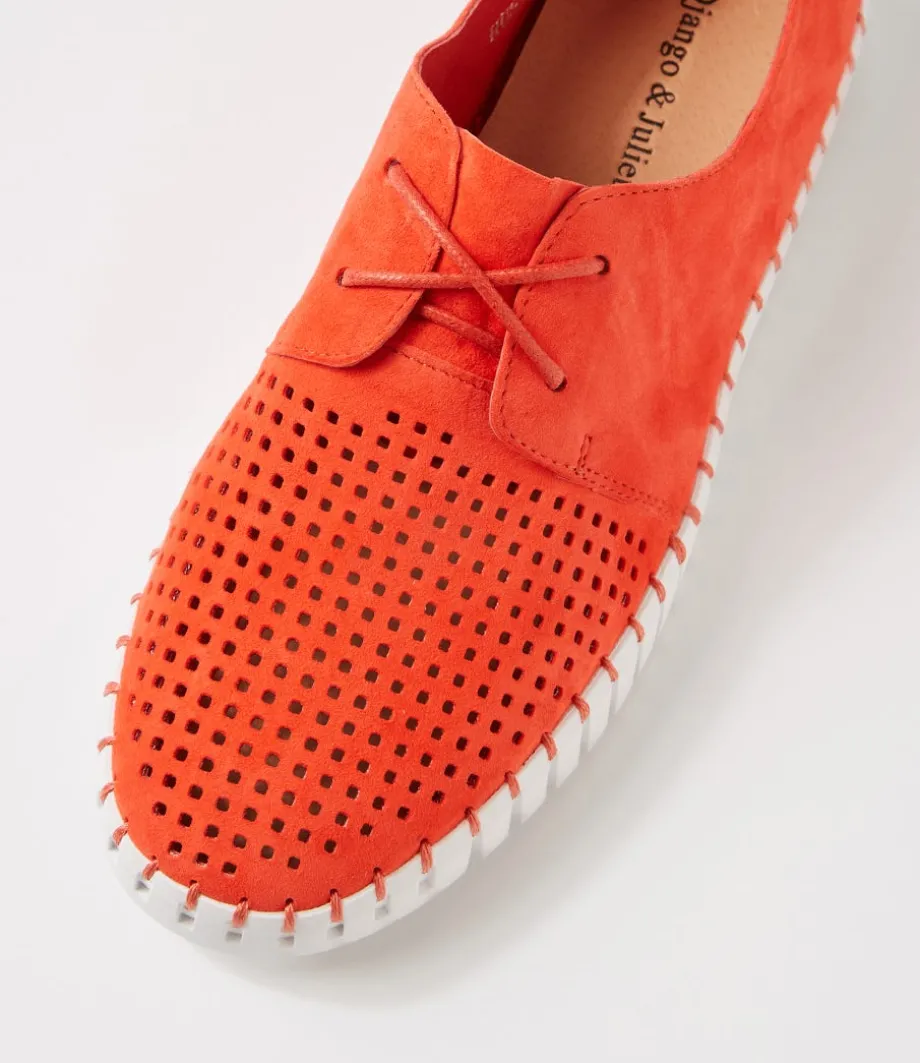 Huston Watermelon White Suede Sneakers