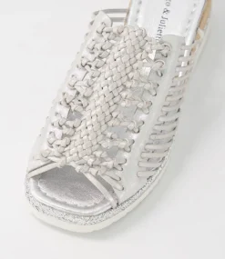 Ianto Silver Scratch Leather Espadrilles