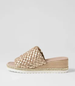 Idalis Old Gold Scratch Leather Sandals
