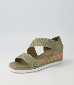 Ide Khaki Weave Leather Espadrilles