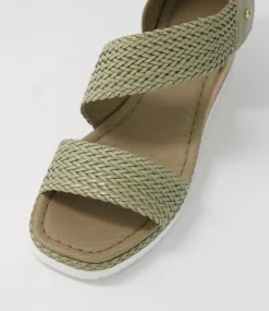 Ide Khaki Weave Leather Espadrilles