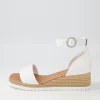Idola White Leather Espadrilles