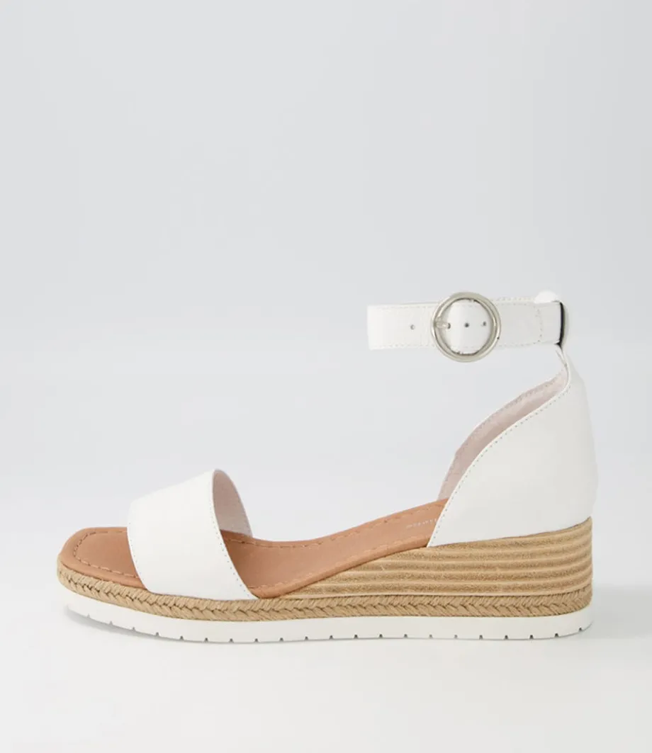 Idola White Leather Espadrilles
