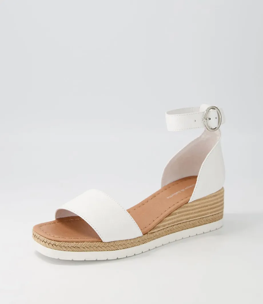 Idola White Leather Espadrilles