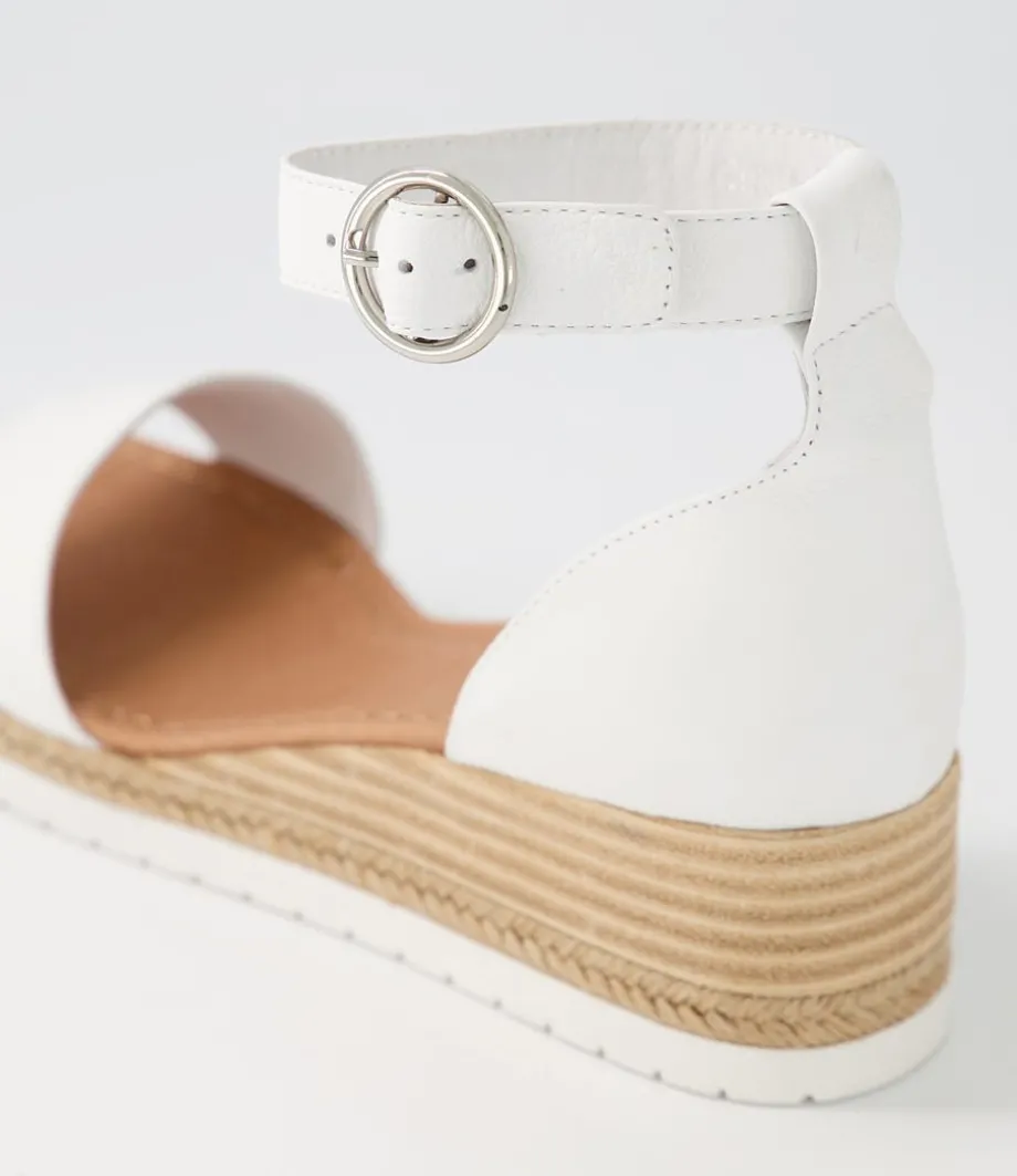 Idola White Leather Espadrilles