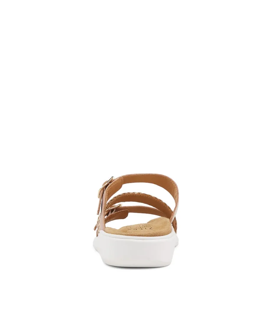 Ieanny W Nude Multi Leather Weave Slides