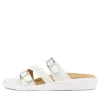 Ieanny W White Multi Leather Weave Slides