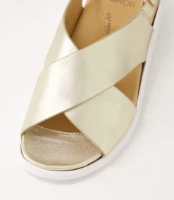 Ilda W Pale Gold Leather Sandals