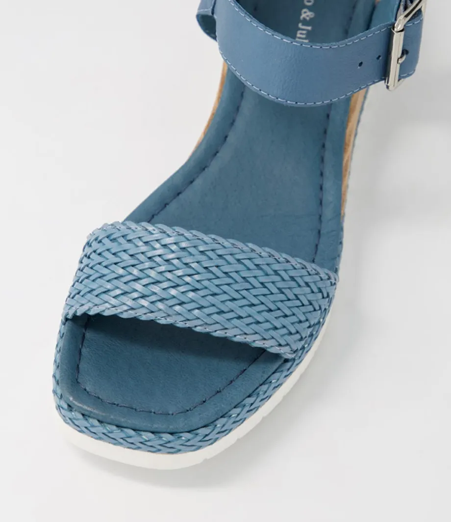 Imari Denim Weave Leather Espadrilles