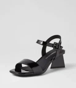Incha Black Patent Leather Sandals