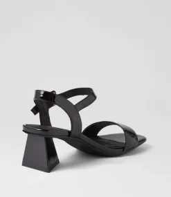 Incha Black Patent Leather Sandals