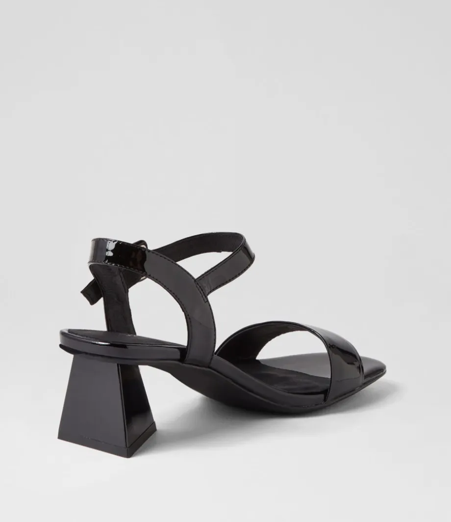 Incha Black Patent Leather Sandals