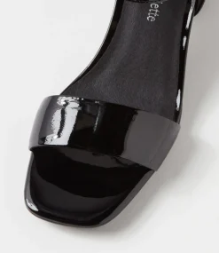 Incha Black Patent Leather Sandals