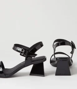 Incha Black Patent Leather Sandals