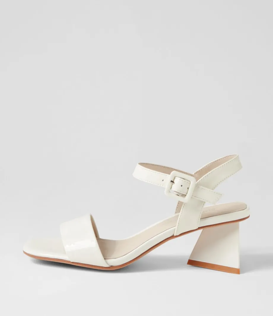 Incha Ivory Patent Leather Sandals