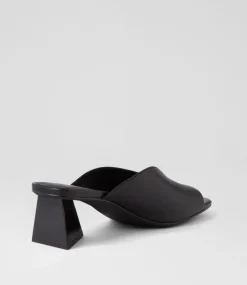 Inkley Black Leather Sandals