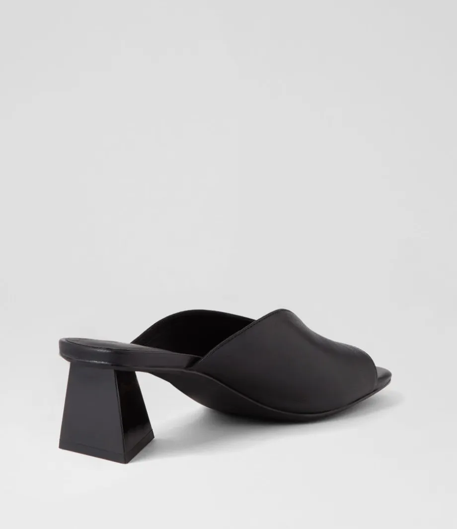 Inkley Black Leather Sandals