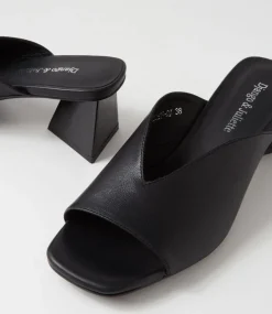 Inkley Black Leather Sandals