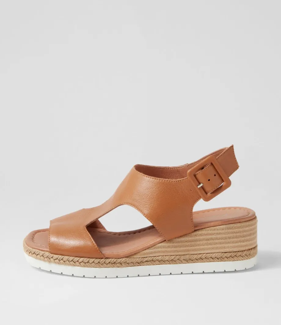 Ippa Dark Tan Leather Espadrilles