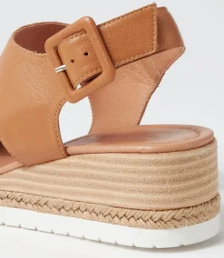 Ippa Dark Tan Leather Espadrilles