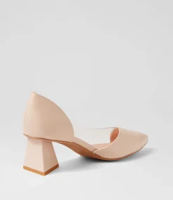 Islen Nude Clear Leather Vinylite Heels