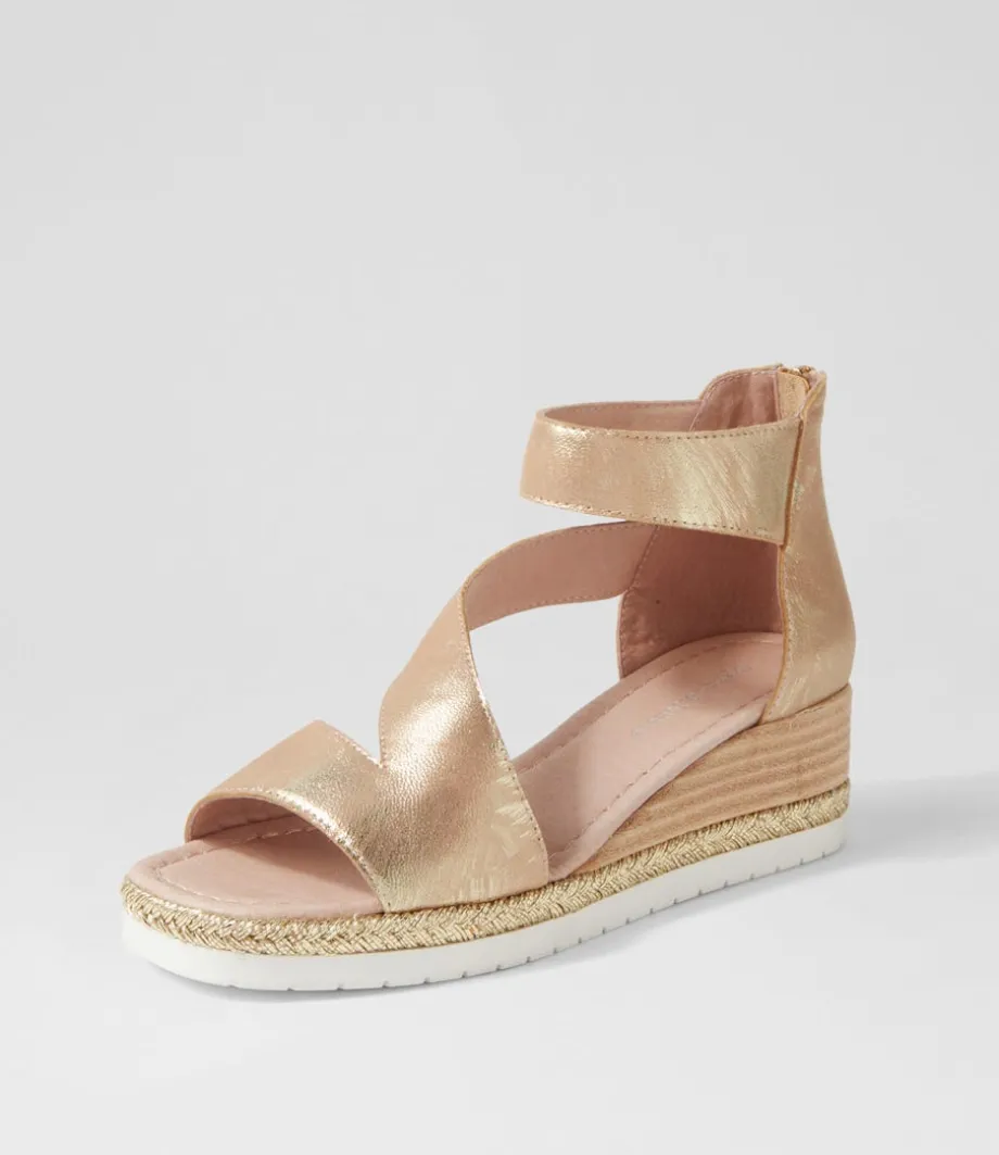 Ismet Old Gold Scratch Leather Espadrilles