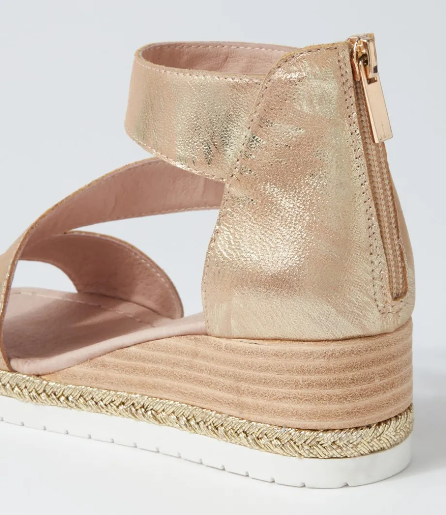 Ismet Old Gold Scratch Leather Espadrilles