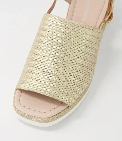 Issah Old Gold Weave Leather Espadrilles