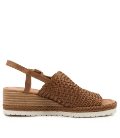 Issah Tan Weave-Leather