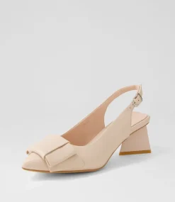 Itzel Nude Leather Heels