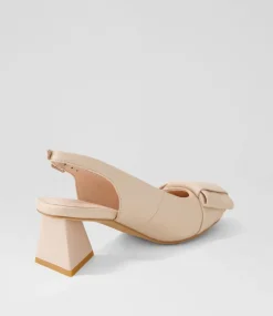 Itzel Nude Leather Heels