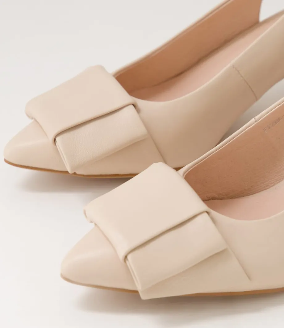 Itzel Nude Leather Heels