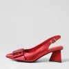 Itzel Red Satin Leather Heels