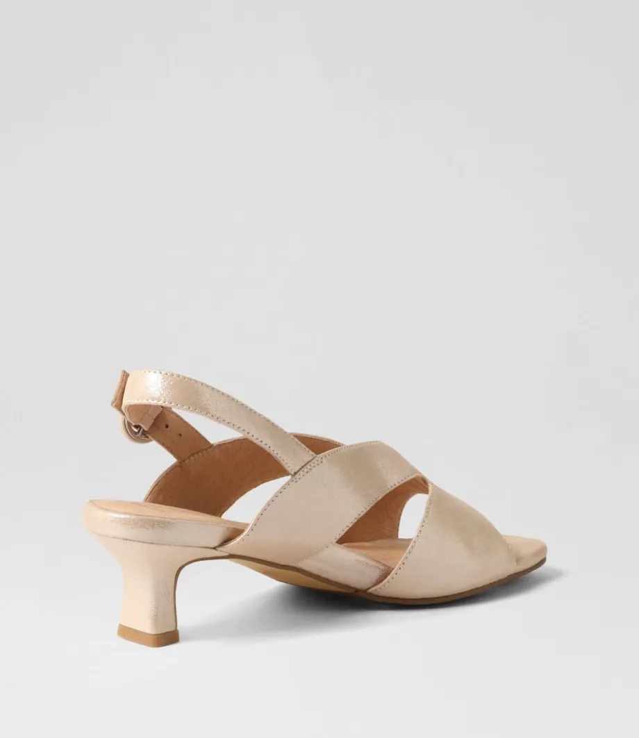 Ivide Xw Nude Shimmer Leather Sandals