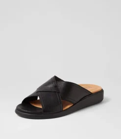 Iyolo W Black Leather Slides