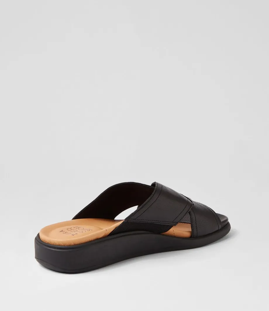 Iyolo W Black Leather Slides