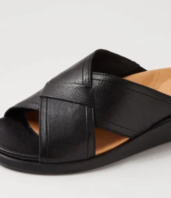 Iyolo W Black Leather Slides