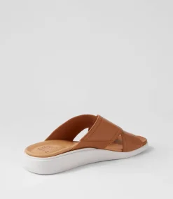 Iyolo W Dark Tan Leather Slides