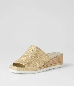 Izze Old Gold Weave Sandals