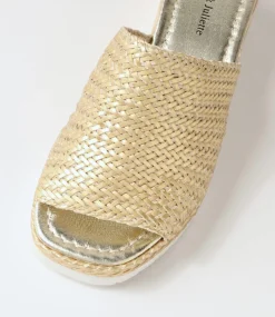 Izze Old Gold Weave Sandals