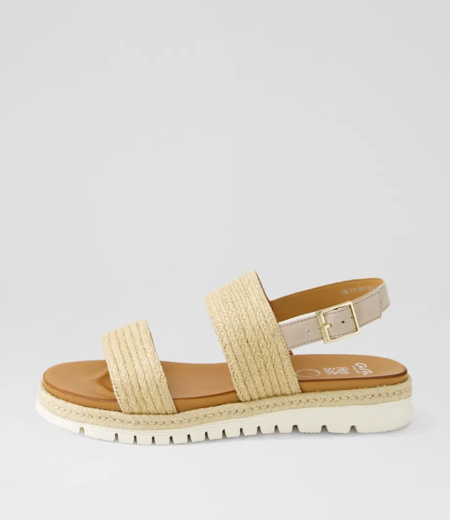 Jamaika 1 Natural Sand Fabric Sandals