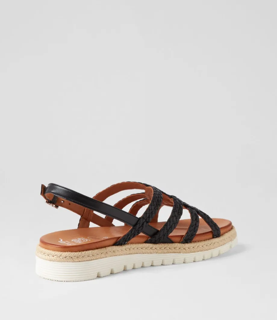 Jamaika 3 Schwarz Leather Sandals