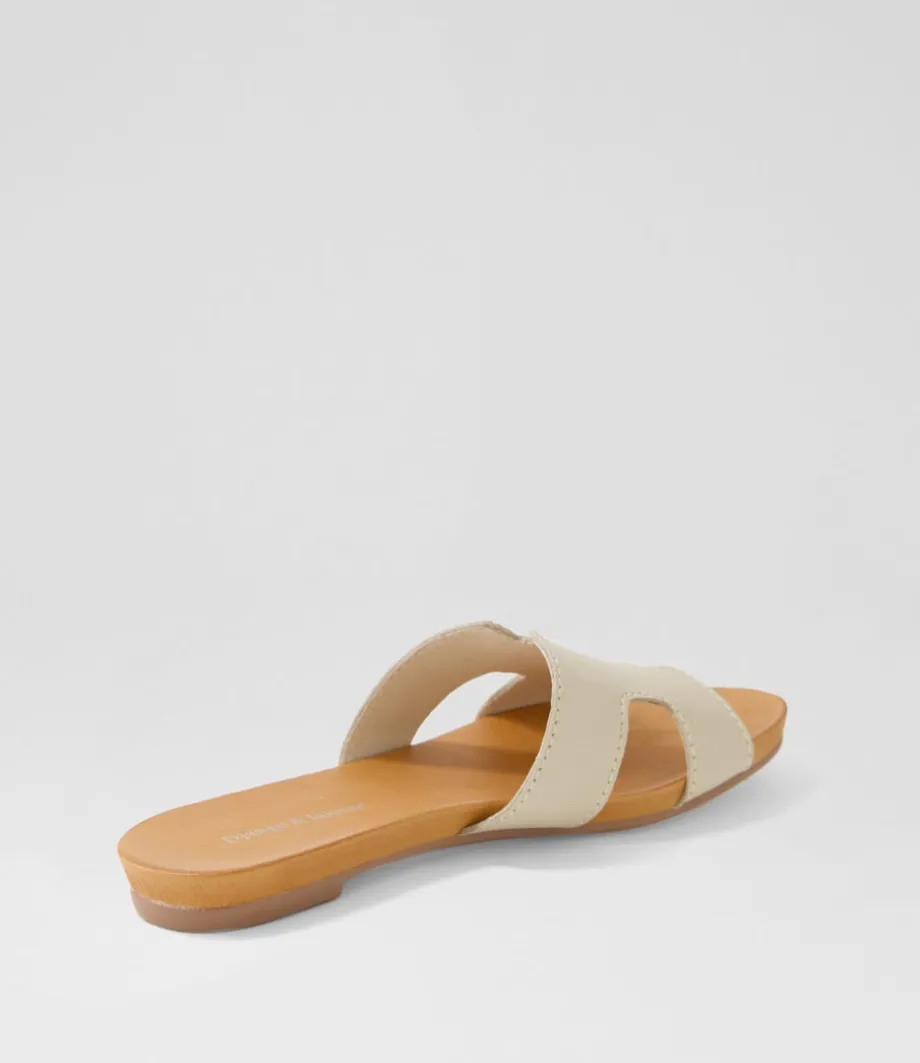 Jamel Almond Leather Slides