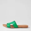 Jamel Bright Emerald Leather Slides