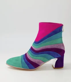 Jatalie Purple Multi Ankle Boots