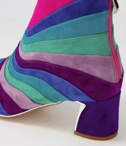 Jatalie Purple Multi Ankle Boots